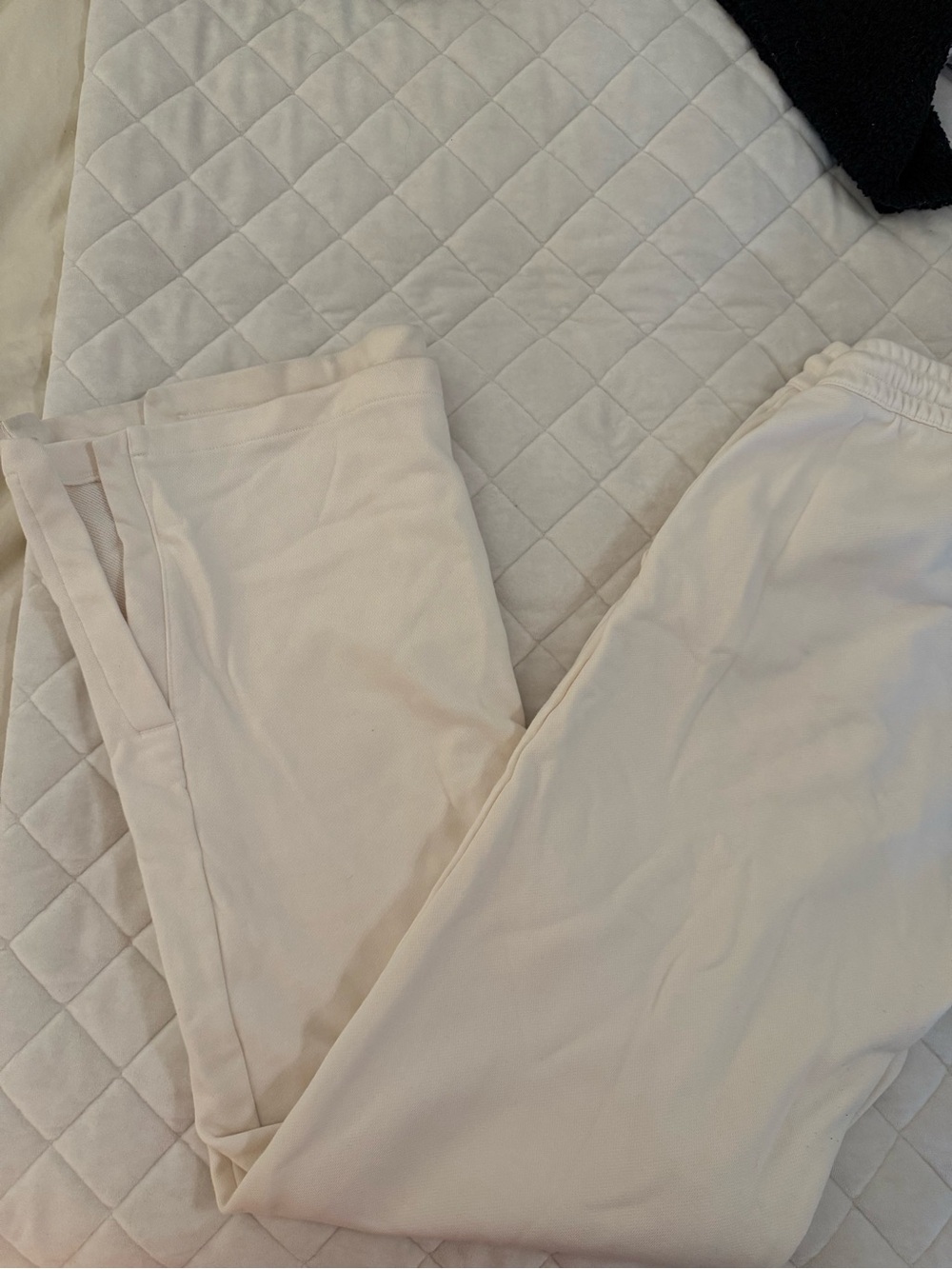 Adidas Rhinestone Logo Cream Drawstring Sweatpants - Picture 4 of 4